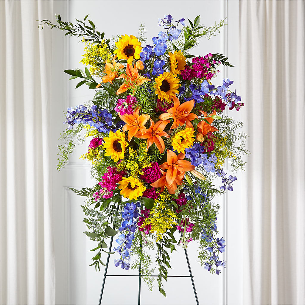Sunlit Memories Standing Spray (Standard) – Peonia Flowers Llc, Lakewood NJ
