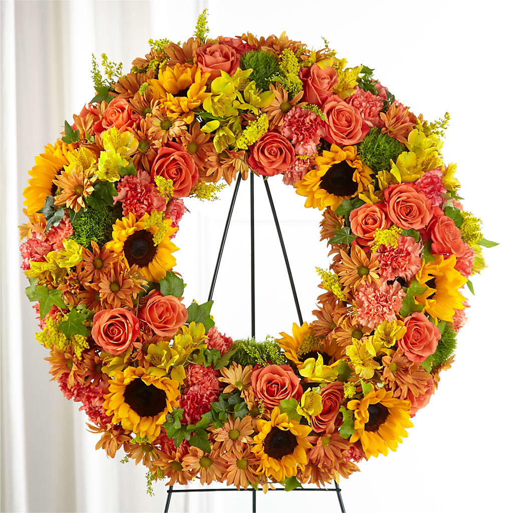 Autumnal Memories Wreath (Standard) – Peonia Flowers Llc, Lakewood NJ