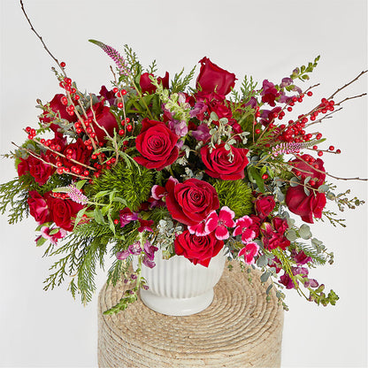 Big Red Bow Bouquet –  Peonia Flowers Llc, Lakewood NJ