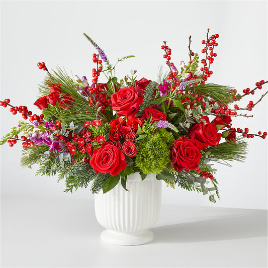 Big Red Bow Bouquet –  Peonia Flowers Llc, Lakewood NJ