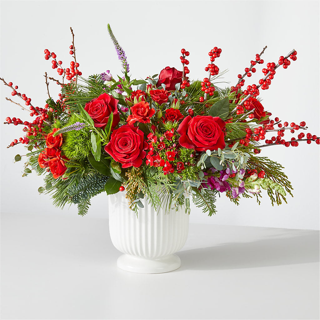Big Red Bow Bouquet –  Peonia Flowers Llc, Lakewood NJ