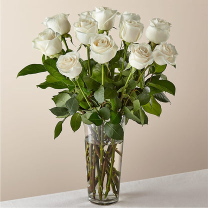Long Stem White Rose Bouquet –  Peonia Flowers Llc, Lakewood NJ