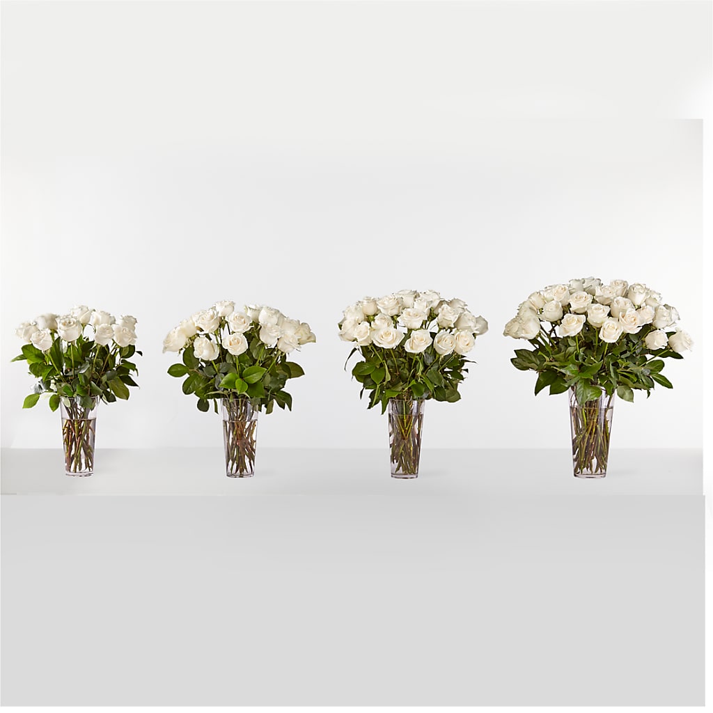 Long Stem White Rose Bouquet –  Peonia Flowers Llc, Lakewood NJ