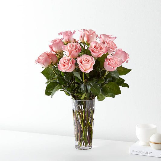 Long Stem Pink Rose Bouquet –  Peonia Flowers Llc, Lakewood NJ