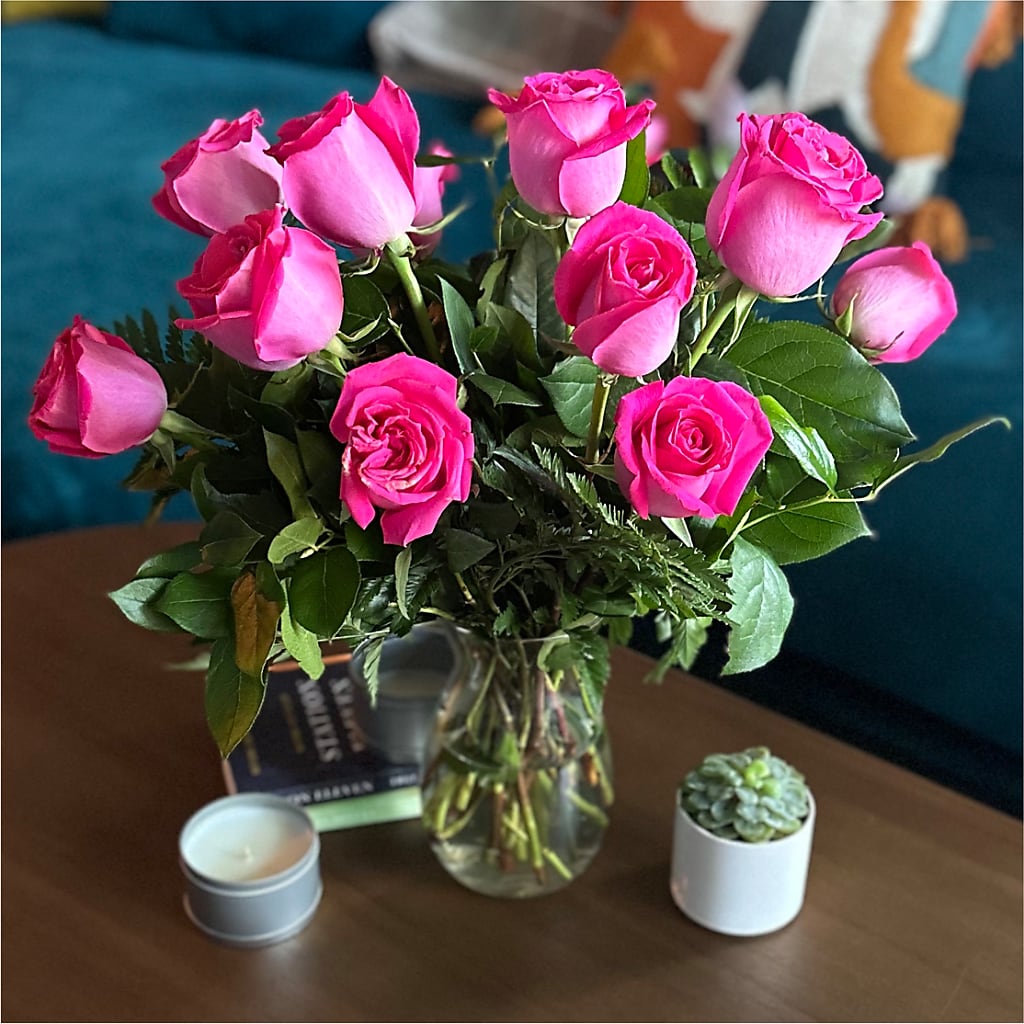 Long Stem Pink Rose Bouquet –  Peonia Flowers Llc, Lakewood NJ