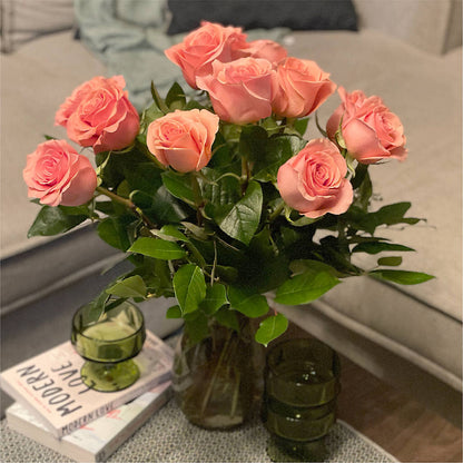 Long Stem Pink Rose Bouquet –  Peonia Flowers Llc, Lakewood NJ