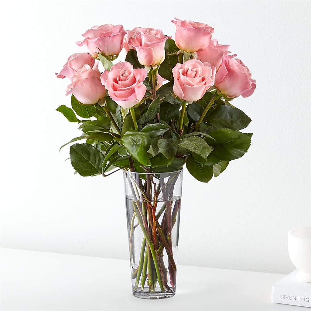 Long Stem Pink Rose Bouquet –  Peonia Flowers Llc, Lakewood NJ