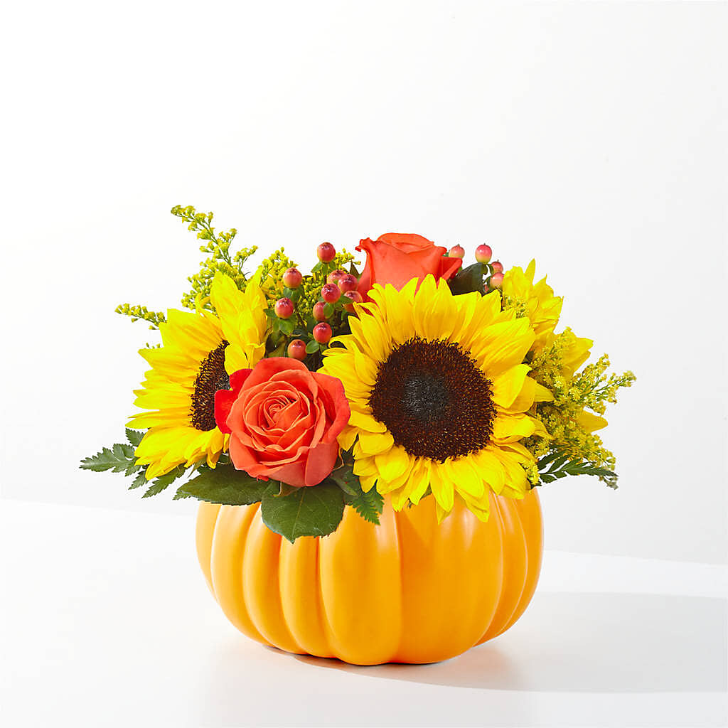 Pick of the Patch Pumpkin Bouquet –  Peonia Flowers Llc, Lakewood NJ