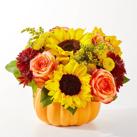Golden Gourd Pumpkin Bouquet –  Peonia Flowers Llc, Lakewood NJ
