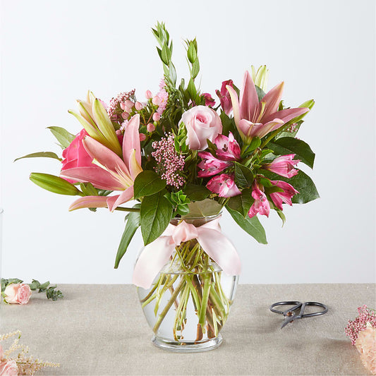 Pink Ribbon - A Florist Original –  Peonia Flowers Llc, Lakewood NJ