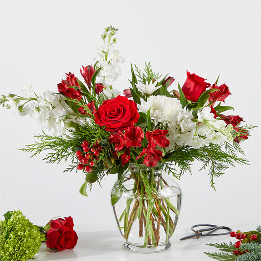 Merry Moment Bouquet – A Florist Original –  Peonia Flowers Llc, Lakewood NJ