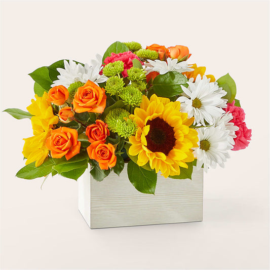 Sun-drenched Blooms Box Bouquet –  Peonia Flowers Llc, Lakewood NJ