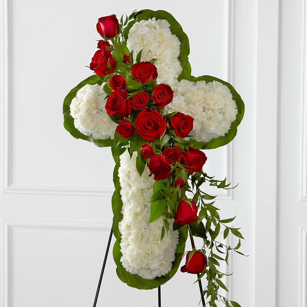Floral Cross Easel –  Peonia Flowers Llc, Lakewood NJ