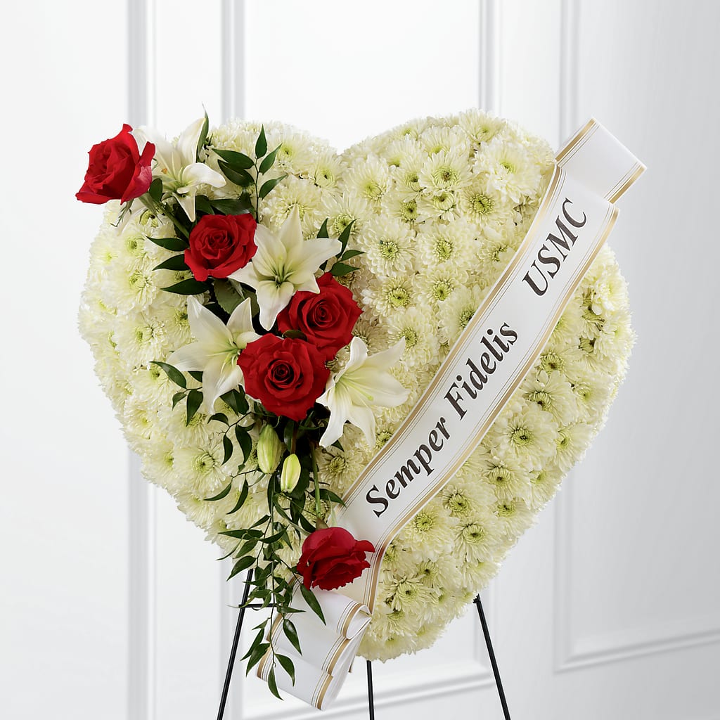 Heartfelt Hero Standing Heart –  Peonia Flowers Llc, Lakewood NJ