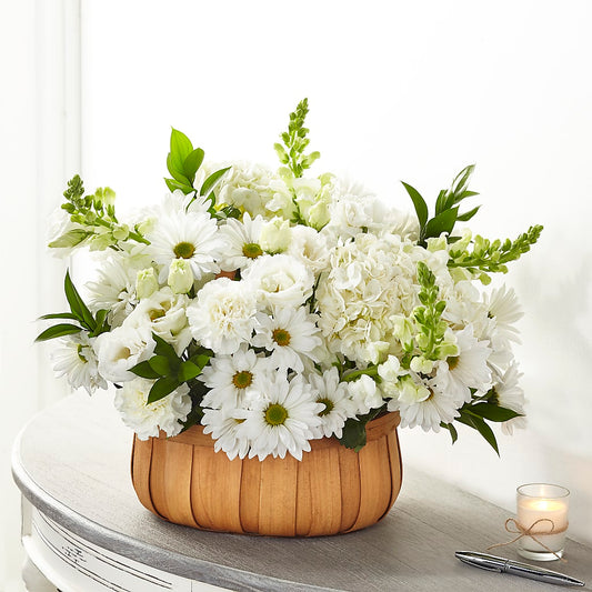 Pure Ivory Basket –  Peonia Flowers Llc, Lakewood NJ