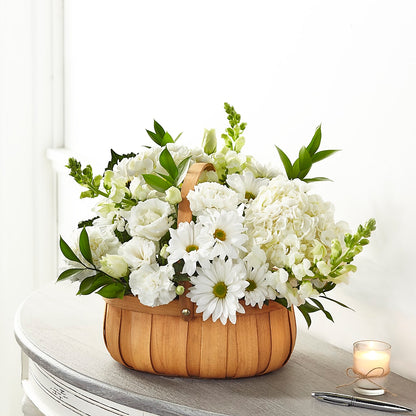 Pure Ivory Basket –  Peonia Flowers Llc, Lakewood NJ