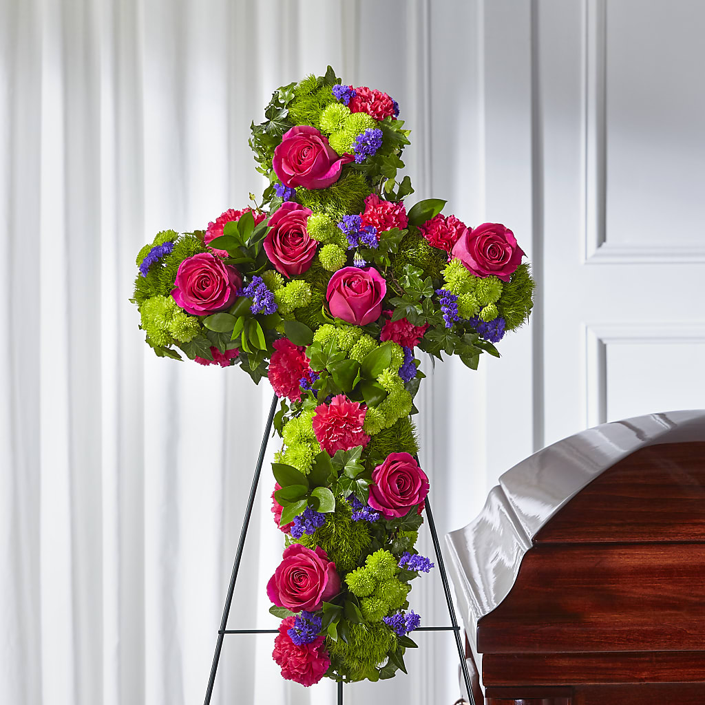 Tribute Rose Floral Cross –  Peonia Flowers Llc, Lakewood NJ