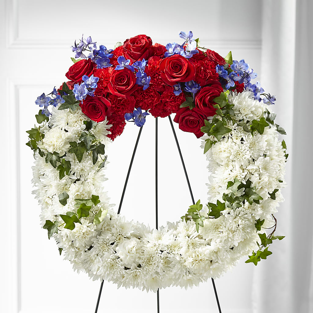 Patriotic Passion Wreath –  Peonia Flowers Llc, Lakewood NJ