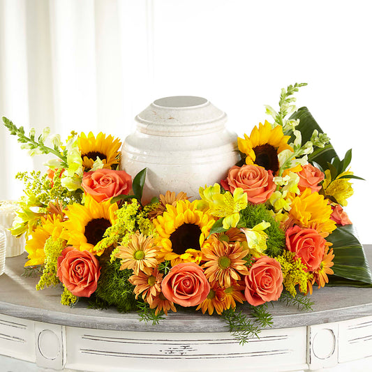 Faithful Sunflower Cremation Adornment –  Peonia Flowers Llc, Lakewood NJ