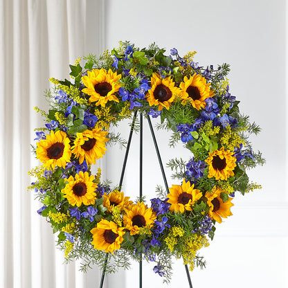 Bright Rays Wreath –  Peonia Flowers Llc, Lakewood NJ