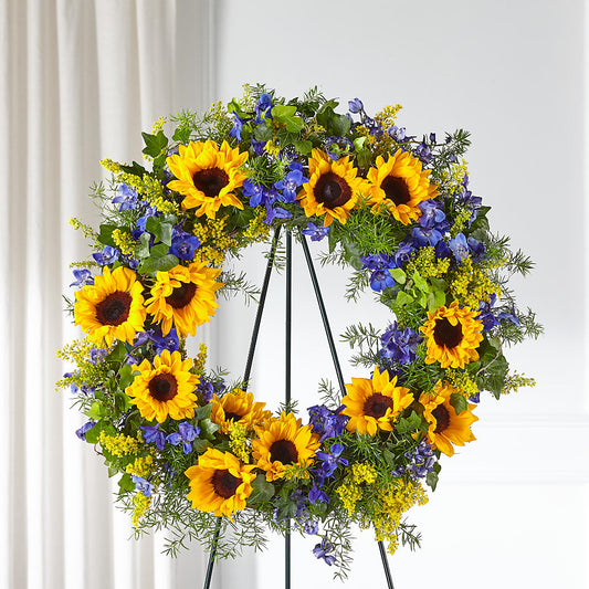 Bright Rays Wreath –  Peonia Flowers Llc, Lakewood NJ