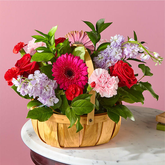 Pink Picnic Basket –  Peonia Flowers Llc, Lakewood NJ