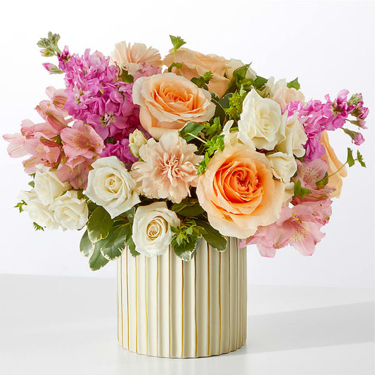 Paradise Bouquet with Ivory Vase –  Peonia Flowers Llc, Lakewood NJ