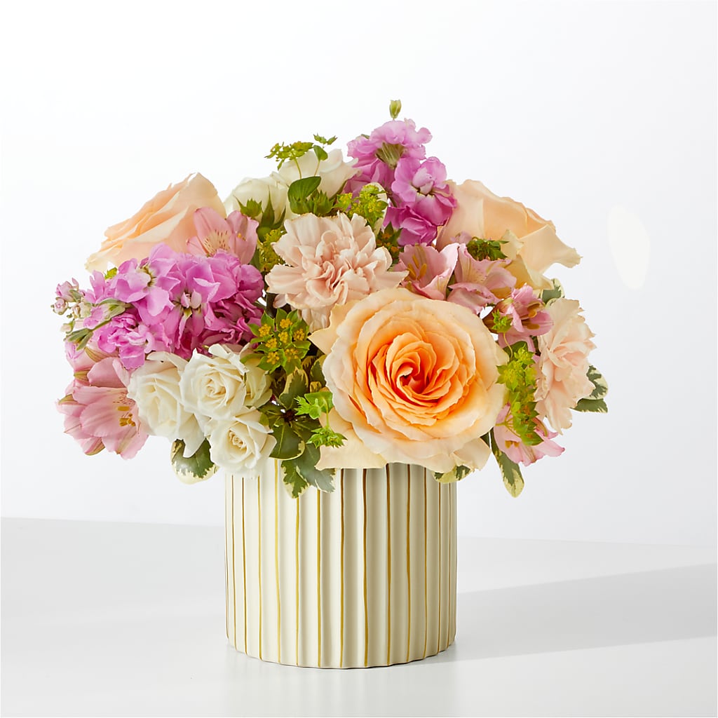 Paradise Bouquet with Ivory Vase –  Peonia Flowers Llc, Lakewood NJ