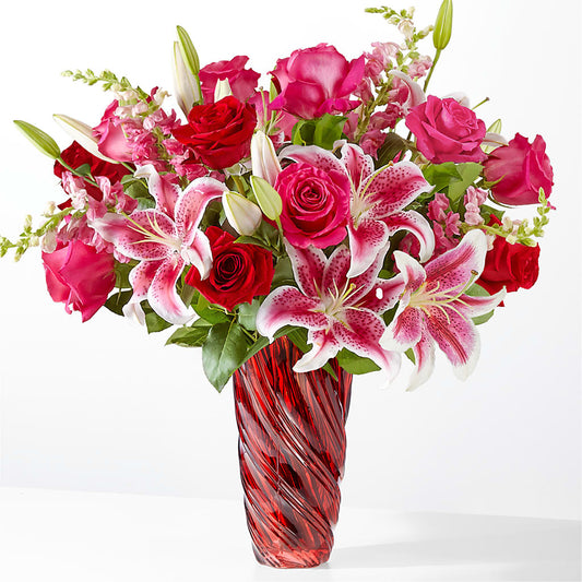 Always You Bouquet with Luxe Swirl Vase –  Peonia Flowers Llc, Lakewood NJ