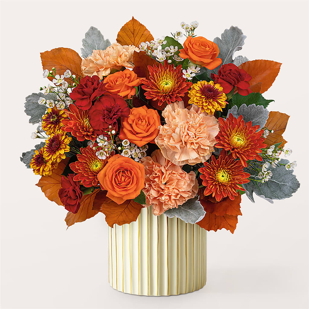 Merlot Bouquet with Ivory Vase –  Peonia Flowers Llc, Lakewood NJ