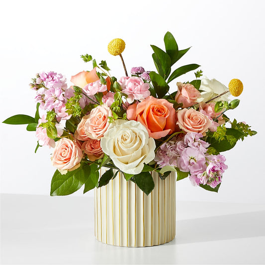 French Market Bouquet with Ivory Vase –  Peonia Flowers Llc, Lakewood NJ