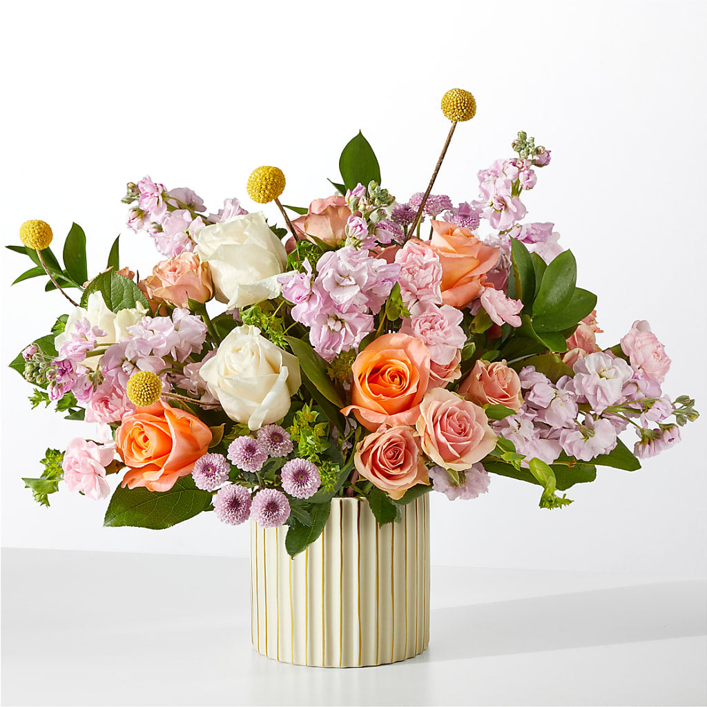 French Market Bouquet with Ivory Vase –  Peonia Flowers Llc, Lakewood NJ