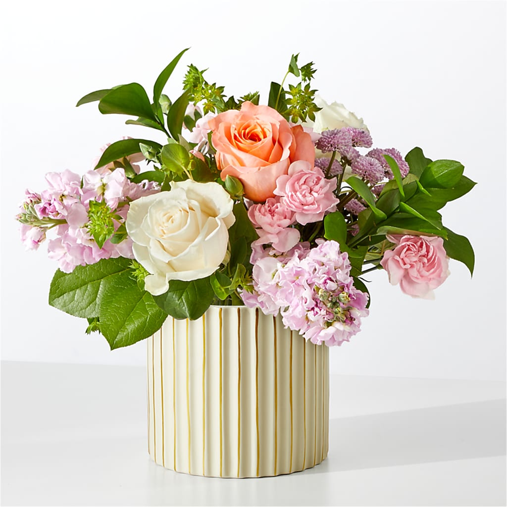 French Market Bouquet with Ivory Vase –  Peonia Flowers Llc, Lakewood NJ