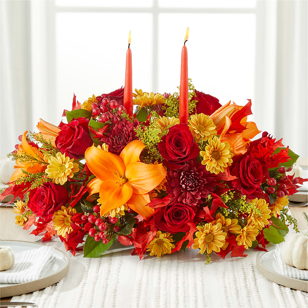 Autumn's Embrace Centerpiece –  Peonia Flowers Llc, Lakewood NJ
