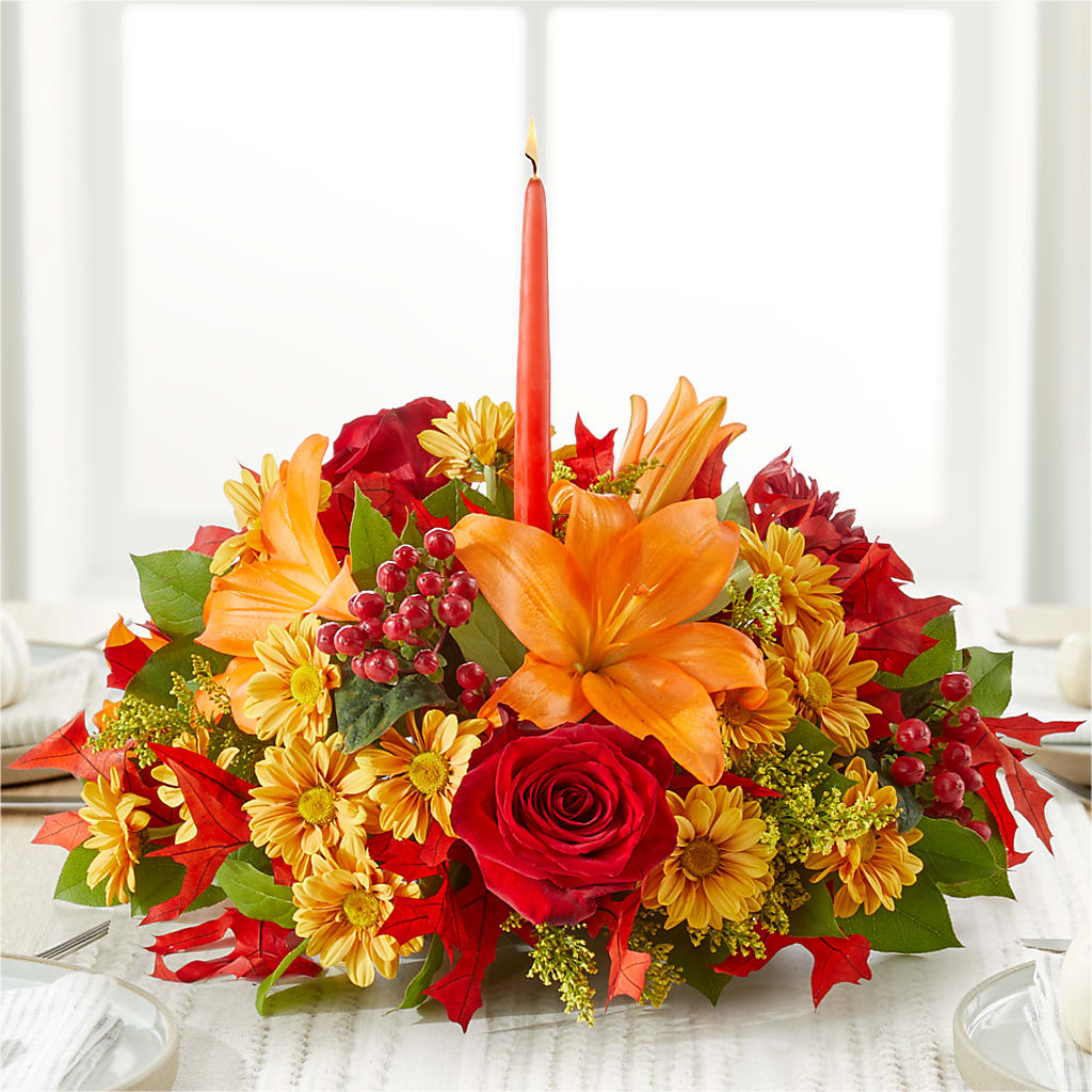 Autumn's Embrace Centerpiece –  Peonia Flowers Llc, Lakewood NJ