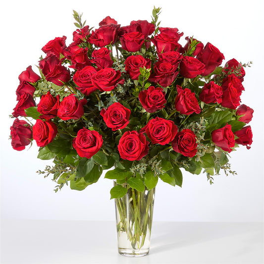 Forever Yours Fifty Stem Red Rose Bouquet –  Peonia Flowers Llc, Lakewood NJ
