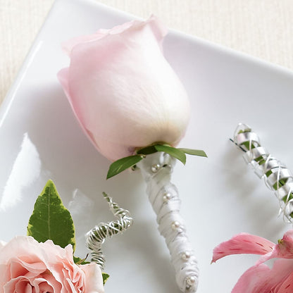 Pink Rose Boutonniere –  Peonia Flowers Llc, Lakewood NJ