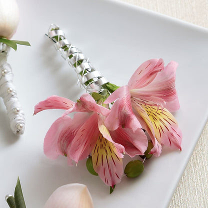 Pink Peruvian Lily Boutonniere –  Peonia Flowers Llc, Lakewood NJ