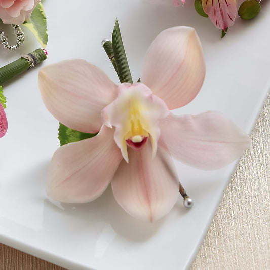Pink Cymbidium Boutonniere –  Peonia Flowers Llc, Lakewood NJ