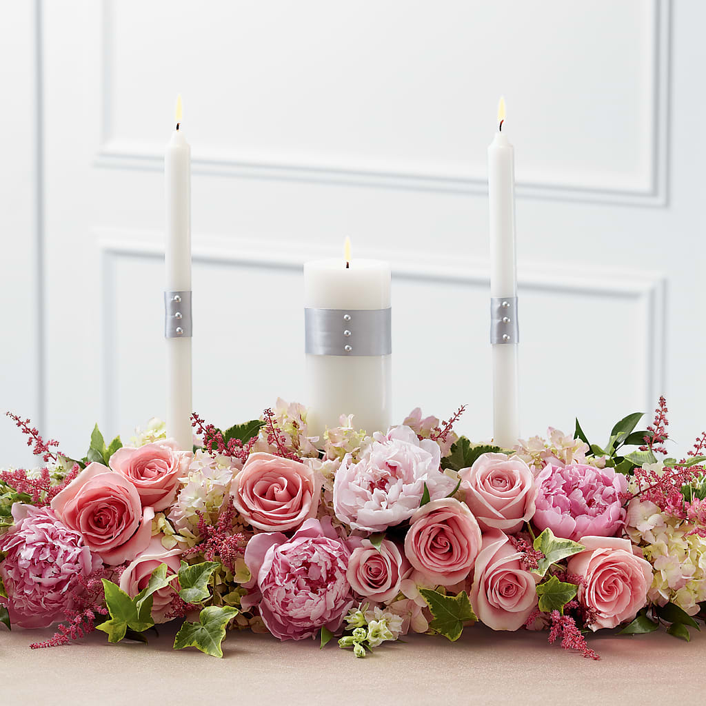Worldwide Romance Unity Candle Arrangement –  Peonia Flowers Llc, Lakewood NJ
