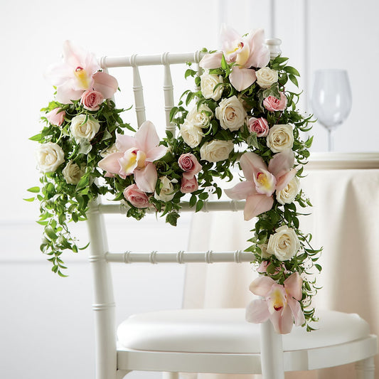 Orchid Rose Chair Décor –  Peonia Flowers Llc, Lakewood NJ
