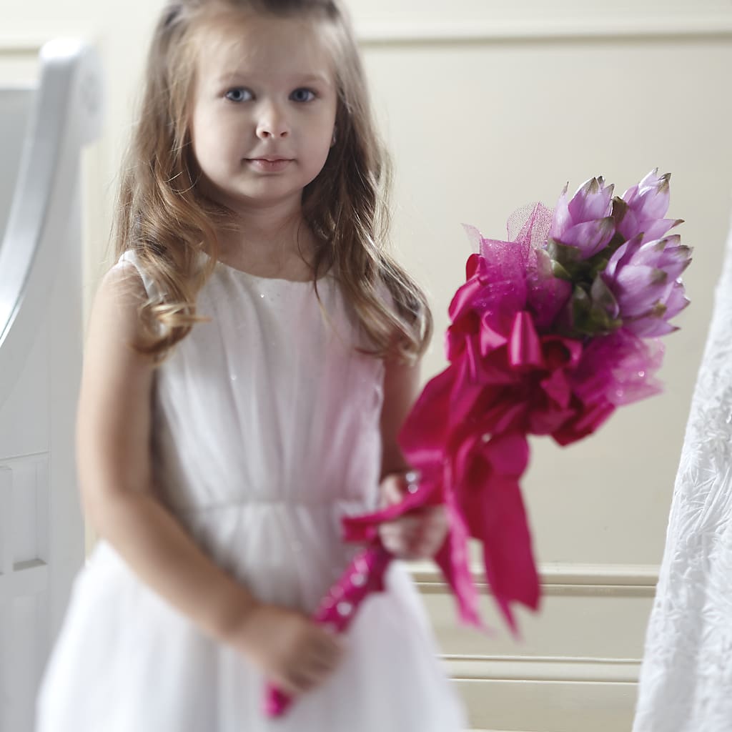Sparkle Pink Flower Girl Bouquet –  Peonia Flowers Llc, Lakewood NJ