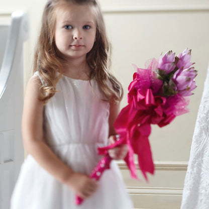 Sparkle Pink Flower Girl Bouquet –  Peonia Flowers Llc, Lakewood NJ